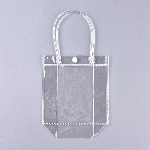 Valentine's Day Transparent PVC Plastic Gift Bag with Handle ABAG-WH0005-20B-1