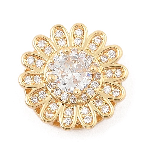 Brass Micro Pave Cubic Zirconia Slide Charms ZIRC-I068-12G-A-1