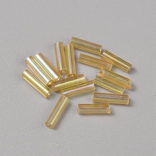 300Pcs Transparent Glass Round Bugle Beads GLAA-WH0015-74J-1