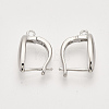 Brass Hoop Earring Findings with Latch Back Closure KK-T048-019P-NF-2