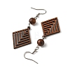 6 Pairs 6 Styles Natural Walnut Wood Dangle Earrings for Women EJEW-JE06101-5