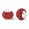 Handmade Polymer Clay Rhinestone European Beads RB-N053-001-08-3