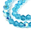 AB Color Plated Transparent Glass Beads Strands GLAA-G127-01-02N-4