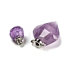 Natural Amethyst Perfume Bottle Pendants G-D058-11P-07-5