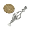 304 Stainless Steel Cable Chains Macrame Pouch Empty Stone Holder Pendant Decoration HJEW-TA00069-02-3