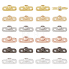 24Pcs 6 Colors Rack Plating Brass Pave Clear Cubic Zirconia Connector Charms KK-FH0005-83-1