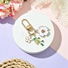 Flower Alloy Enamel Pendant Decorations HJEW-JM02803-04-1