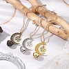 3Pcs 3 Colors Alloy Moon with Star Pendant Decoration HJEW-JM02415-2
