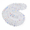 Electroplate Transparent Glass Beads Strands X-EGLA-N002-37-C01-2