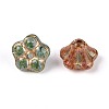 Picasso Baking Paint & Golden Metal Enlaced Glass Beads DGLA-T004-62M-2