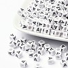 Letter Acrylic European Large Hole Beads X-OPDL-R050-10mm-A-1