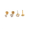 Stainless Steel Clear Cubic Zirconia Threadless Labret Stud WG18B1C-18-1
