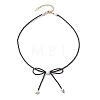 Glass Seed Pendant Necklaces for Women NJEW-MZ00031-01-4