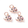 Brass Micro Pave Cubic Zirconia Charms ZIRC-F106-08-2