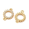 Brass Micro Pave Clear Cubic Zirconia Connector Charms KK-Z136-67G-2