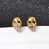304 Stainless Steel Skull Stud Earrings EJEW-C166-01G-2