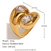 Fashionable 304 Stainless Steel Cubic Zirconia Finger Rings FS-WG3A113-06-2