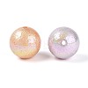 Textured Electroplate ABS Plastic Round Beads SACR-T017-73M-2