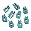 Spray Painted Alloy  2-Loop Link Pendants X-PALLOY-T075-48Q-RS-1