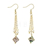 Shell Pearl & Abalone Shell/Paua Shell Dangle Earrings for Women EJEW-JE07328-02-3