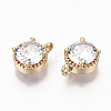 Brass Glass Rhinestone Charms X-GLAA-S179-32-RS-2