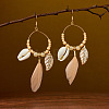 Ring with Leaf Zinc Alloy Acrylic Dangle Earrings FS-WGF3871-05-1
