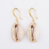 Electroplate Cowrie Shell Dangle Earrings X-EJEW-JE03114-1