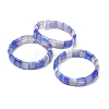 Square Natural Banded Agate(Dyed & Heated) Beaded Stretch Bracelets for Women Men GG-CBA9ACE-B14-4