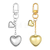 2Pcs 2 Colors Brass Heart Pendant Decorations HJEW-PH02507-1