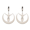 304 Stainless Steel Mythology Moon Goddess Amulet Hoop Earrings for Women EJEW-S239-02P-2