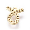 Golden Plated Brass Micro Pave Cubic Zirconia Charms ZIRC-L075-51C-2