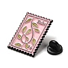 Rectangle Floral Stamp Enamel Pins JEWB-P034-B03-3