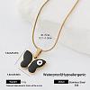 304 Stainless Steel Enamel Evil Eye Butterfly Pendant Necklaces for Men Women MY8344-2-1