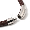 Leather Braided Cord Bracelet with 304 Stainless Steel Clasp for Men Women BJEW-C021-09-5