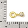 Rack Plating Brass Micro Pave Clear Cubic Zirconia European Dangle Charms KK-S380-25G-3