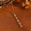 Brass Pave Colorful Cubic Zirconia Geometric Heart Tassel Long Pendant 304 Stainless Steel Cable Chain Necklaces for Women WGA7C59-05-1
