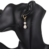 Oval Natural Cultured Freshwater Pearl Leverback Earrings EJEW-JE06972-4
