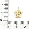 Brass Clear Cubic Zirconia Connector Charms KK-Z094-03G-02-3