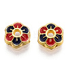 6-Petal Alloy Enamel Bead Caps X1-ENAM-TAC0023-06-3