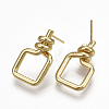 Brass Stud Earrings KK-S348-371-2