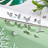 100Pcs 5 Style 304 Stainless Steel Stud Earring Settings STAS-DC0003-99-3