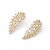 Cubic Zirconia Angel Wing Stud Earrings LS-EJEW-I270-01G-01-1