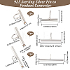 3Pcs 3 Styles 925 Sterling Silver Pin to Pendant Converter STER-BBC0008-54S-2