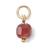 100Pcs 10 Styles Natural Stone Faceted Cube Charms PALLOY-JF04520-02-3