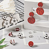 16Pcs 8 Style Baseball & Oval with Rugby & Heart Wood Stud Earring Findings WOOD-TA0001-95-8