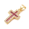 Brass Micro Pave Cubic Zirconia Pendants CU-CJC290F-01A-G-RS-2