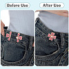 5Pcs 5 Colors Flower Alloy Enamel Adjustable Jean Button Pins DIY-TA0014-93-5
