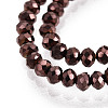 Electroplate Glass Beads Strands X-EGLA-F149-FP-08-3