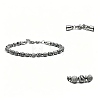 Natural Map Stone Round Beaded Bracelets with 304 Stainless Steel Clasps WG47F3F-02-1
