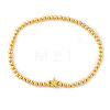 Minimalist Brass Star and Roound Beaded Stretch Bracelets for Women PJ3900-5
